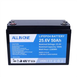 Paquet de bateries Lifepo4 d'ions de liti de 25,6 V 100 Ah Bateria d'ions de liti recarregable